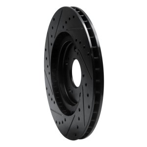 Acura NSX Brake Rotor (1) - Rear Right - R1 Concepts - Drilled & Slotted - Black - `97-`05